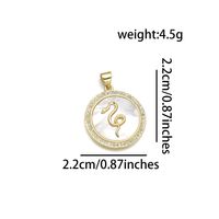 1 Piece 25 * 29mm Diameter 21mm Diameter 23mm Copper Shell Zircon 18K Gold Plated Animal Dragon Polished Pendant sku image 2