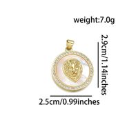 1 Piece 25 * 29mm Diameter 21mm Diameter 23mm Copper Shell Zircon 18K Gold Plated Animal Dragon Polished Pendant sku image 1