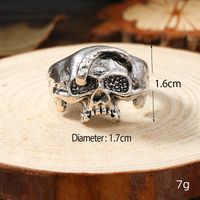 Vintage Style Rock Skull Alloy Silver Plated Men's Rings main image 4