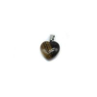 16mm Obsidian Agate Heart Pendant Crystal Natural Stone Heart Love Heart Necklace Earrings Semi-Finished Parts sku image 14