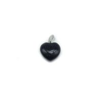16mm Obsidian Agate Heart Pendant Crystal Natural Stone Heart Love Heart Necklace Earrings Semi-Finished Parts sku image 15