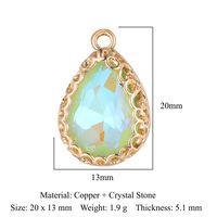 Drop-Shaped Butterfly Copper Glass Crystal Pendant Geometric Round Diy Ornament Accessories Peach Heart Necklace Bracelet Accessories sku image 3
