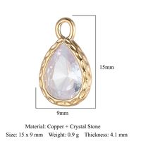 Drop-Shaped Butterfly Copper Glass Crystal Pendant Geometric Round Diy Ornament Accessories Peach Heart Necklace Bracelet Accessories sku image 21