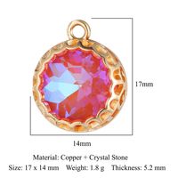 Drop-Shaped Butterfly Copper Glass Crystal Pendant Geometric Round Diy Ornament Accessories Peach Heart Necklace Bracelet Accessories sku image 5