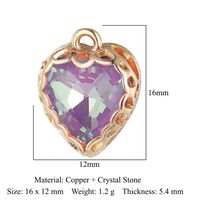 Drop-Shaped Butterfly Copper Glass Crystal Pendant Geometric Round Diy Ornament Accessories Peach Heart Necklace Bracelet Accessories sku image 6
