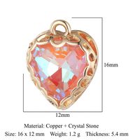 Drop-Shaped Butterfly Copper Glass Crystal Pendant Geometric Round Diy Ornament Accessories Peach Heart Necklace Bracelet Accessories sku image 7