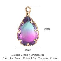 Drop-Shaped Butterfly Copper Glass Crystal Pendant Geometric Round Diy Ornament Accessories Peach Heart Necklace Bracelet Accessories sku image 12
