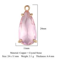 Drop-Shaped Butterfly Copper Glass Crystal Pendant Geometric Round Diy Ornament Accessories Peach Heart Necklace Bracelet Accessories sku image 14