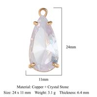 Drop-Shaped Butterfly Copper Glass Crystal Pendant Geometric Round Diy Ornament Accessories Peach Heart Necklace Bracelet Accessories sku image 13