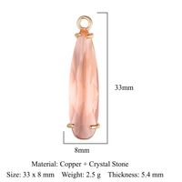 Drop-Shaped Butterfly Copper Glass Crystal Pendant Geometric Round Diy Ornament Accessories Peach Heart Necklace Bracelet Accessories sku image 17