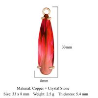 Drop-Shaped Butterfly Copper Glass Crystal Pendant Geometric Round Diy Ornament Accessories Peach Heart Necklace Bracelet Accessories sku image 18