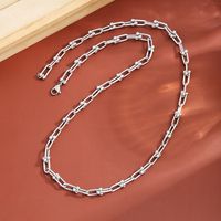 Stainless Steel Hip-Hop Simple Style Solid Color Necklace main image 4