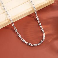 Stainless Steel Hip-Hop Simple Style Solid Color Necklace main image 3