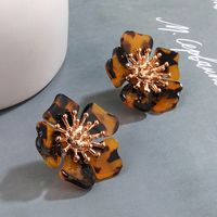 New Acetate Alloy Exaggerated Flower Earrings main image 3