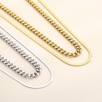 Rostfreier Stahl 18 Karat Vergoldet Einfacher Stil Einfarbig Doppellagige Halsketten main image 3