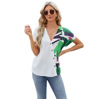 Frau T-Shirt Kurzarm Blusen Strassenmode Geometrisch main image 4