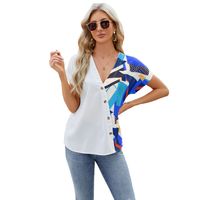 Frau T-Shirt Kurzarm Blusen Strassenmode Geometrisch main image 5