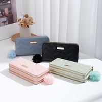 Women's Solid Color PVC Zipper Wallets main image 2