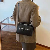 Women's Small Pu Leather Solid Color Vintage Style Square Zipper Box Bag Box Bag sku image 6