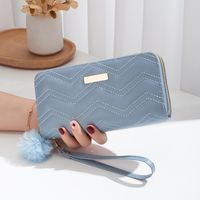 Frau Einfarbig PVC Reißverschluss Brieftaschen sku image 4