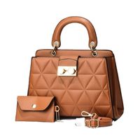 Women's Medium Pu Leather Geometric Solid Color Elegant Zipper Bag Sets main image 3