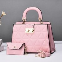 Women's Medium Pu Leather Geometric Solid Color Elegant Zipper Bag Sets main image 4