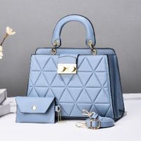 Women's Medium Pu Leather Geometric Solid Color Elegant Zipper Bag Sets main image 6
