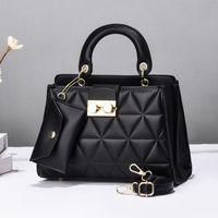 Women's Medium Pu Leather Geometric Solid Color Elegant Zipper Bag Sets main image 5