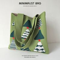 Women's Large Polyester Christmas Tree Cute Open Handbag main image 5
