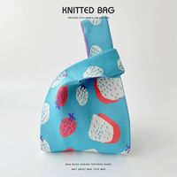 Women's Medium Polyester Strawberry Cute Open Handbag sku image 5