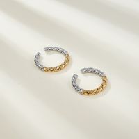 304 Stainless Steel 18K Gold Plated Vintage Style Simple Style Plating Color Block Open Rings main image 1