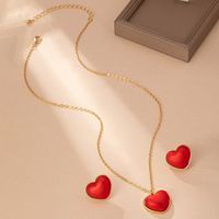 Elegant Glam Luxurious Heart Shape Ferroalloy Inlay Acrylic Women's Jewelry Set main image 5