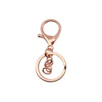 Wholesale Keychain Ring Chain Metal Pendant Snap Hook Door Latch Lobster Buckle Three-Piece Set Color Retention Plated Diy Ornament Accessories sku image 6