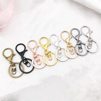 Wholesale Keychain Ring Chain Metal Pendant Snap Hook Door Latch Lobster Buckle Three-Piece Set Color Retention Plated Diy Ornament Accessories main image 5