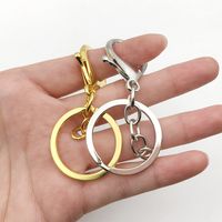 Wholesale Keychain Ring Chain Metal Pendant Snap Hook Door Latch Lobster Buckle Three-Piece Set Color Retention Plated Diy Ornament Accessories main image 4