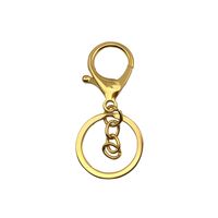Wholesale Keychain Ring Chain Metal Pendant Snap Hook Door Latch Lobster Buckle Three-Piece Set Color Retention Plated Diy Ornament Accessories sku image 3