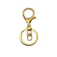 Wholesale Keychain Ring Chain Metal Pendant Snap Hook Door Latch Lobster Buckle Three-Piece Set Color Retention Plated Diy Ornament Accessories sku image 11