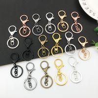 Wholesale Keychain Ring Chain Metal Pendant Snap Hook Door Latch Lobster Buckle Three-Piece Set Color Retention Plated Diy Ornament Accessories main image 1