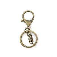 Wholesale Keychain Ring Chain Metal Pendant Snap Hook Door Latch Lobster Buckle Three-Piece Set Color Retention Plated Diy Ornament Accessories sku image 4