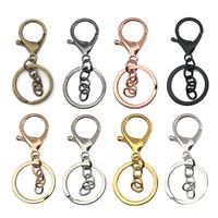 Wholesale Keychain Ring Chain Metal Pendant Snap Hook Door Latch Lobster Buckle Three-Piece Set Color Retention Plated Diy Ornament Accessories main image 3