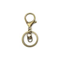 Wholesale Keychain Ring Chain Metal Pendant Snap Hook Door Latch Lobster Buckle Three-Piece Set Color Retention Plated Diy Ornament Accessories sku image 12