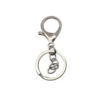 Wholesale Keychain Ring Chain Metal Pendant Snap Hook Door Latch Lobster Buckle Three-Piece Set Color Retention Plated Diy Ornament Accessories sku image 1