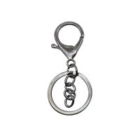 Wholesale Keychain Ring Chain Metal Pendant Snap Hook Door Latch Lobster Buckle Three-Piece Set Color Retention Plated Diy Ornament Accessories sku image 5