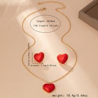 Elegant Glam Luxurious Heart Shape Ferroalloy Inlay Acrylic Women's Jewelry Set main image 2