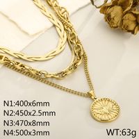 Stainless Steel Titanium Steel 18K Gold Plated Modern Style Plating Coin Layered Necklaces sku image 2
