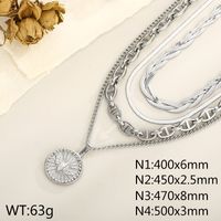 Stainless Steel Titanium Steel 18K Gold Plated Modern Style Plating Coin Layered Necklaces sku image 1