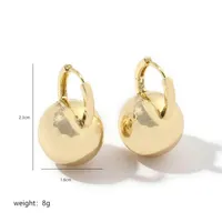 1 Pair Casual Simple Style Ball Polishing Copper K Gold Plated Hoop Earrings main image 2
