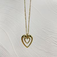 Acero Inoxidable Chapados en oro de 18k Estilo Vintage Estilo Simple Estrella Forma De Corazón Collar Colgante main image 4