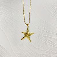 Stainless Steel 18K Gold Plated Vintage Style Simple Style Star Heart Shape Pendant Necklace main image 3