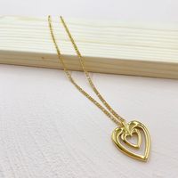 Stainless Steel 18K Gold Plated Vintage Style Simple Style Star Heart Shape Pendant Necklace main image 6